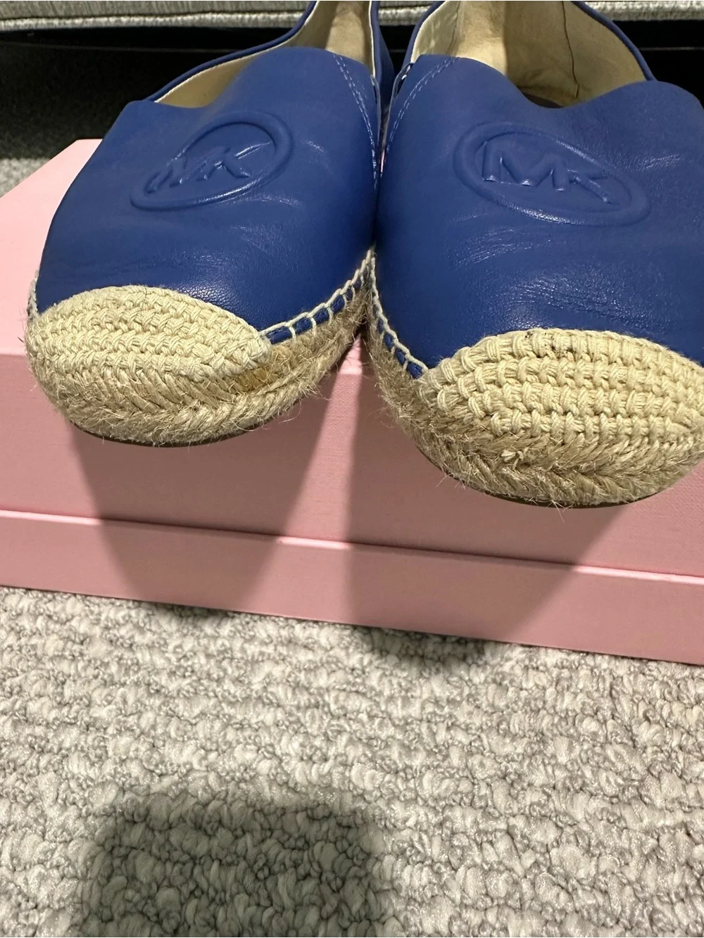 Michael Kors Royal Blue Leather Espadrille Slip-Ons
